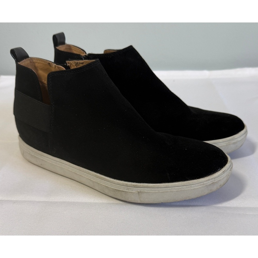 Sun & Stone Womens Sneakers Size 9 Black Suede Side Zip Elastic Ankle Bootie